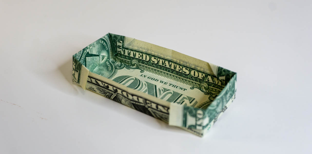 Rectangular Dollar Bill Origami Box Easy StepbyStep Instruction