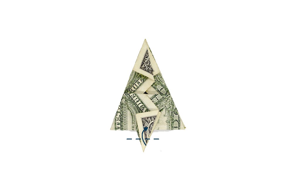 How to Fold an Origami Money Christmas Tree - Step 012