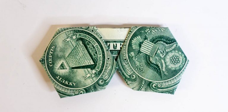 Origami Dollar Bill Sunglasses Tutorial