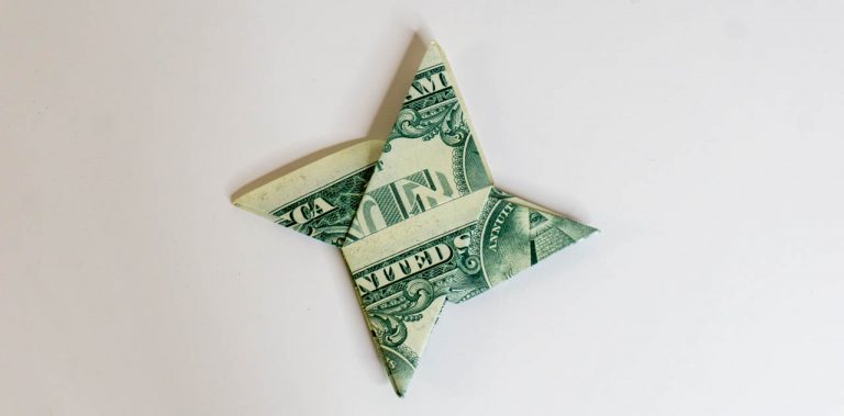 How to Make a Origami Ninja Star Using 2 Dollar Bills