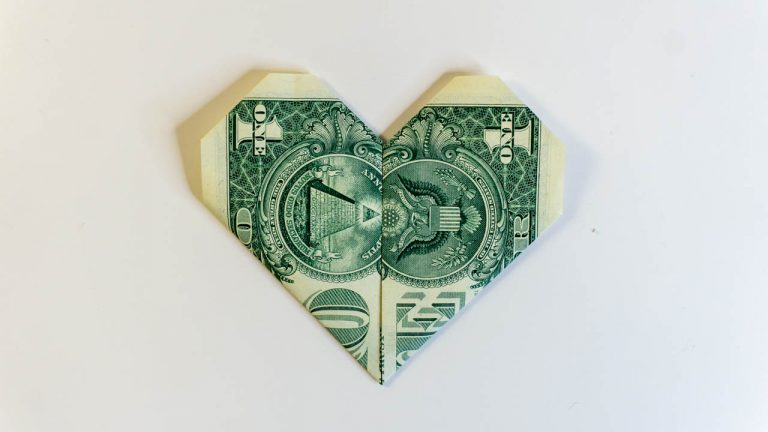 Origami Heart Dollar