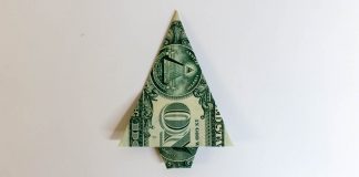Origami Money Christmas Tree Tutorial with Pictures - Thumbnail