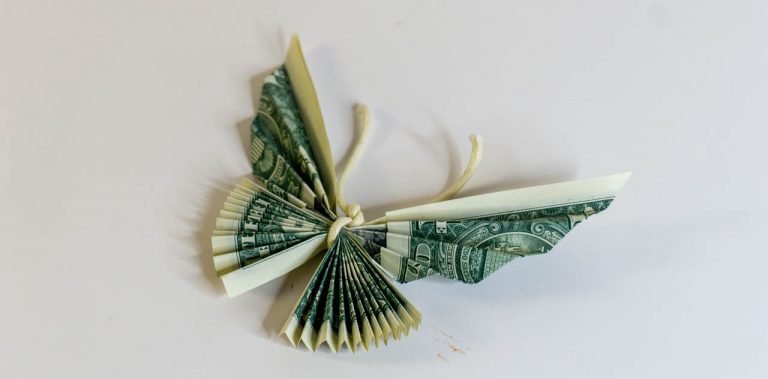 Origami Money Twist Tie Butterfly Instructions