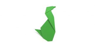 Origami Sitting Dog Instruction - Thumbnail