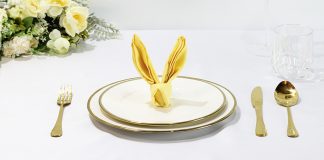 Easter Bunny Napkin Folding - Thumbnail