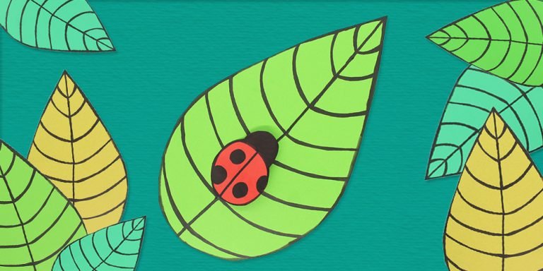 Easy Ladybug On a Leaf Printable Template – Crafts for Toddlers