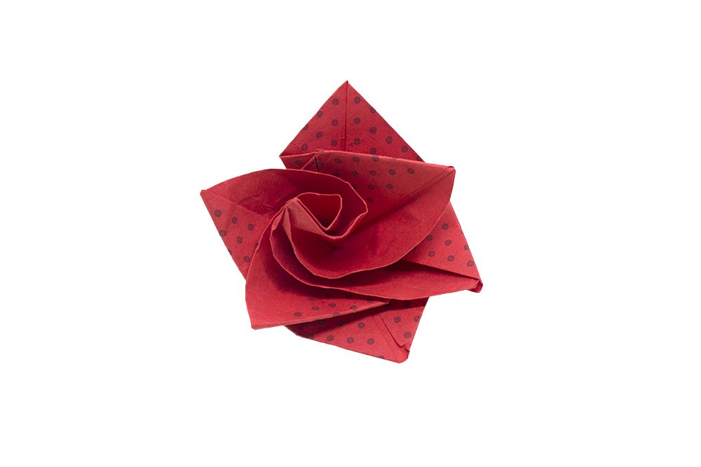 How to fold an Origami Rose - Finish