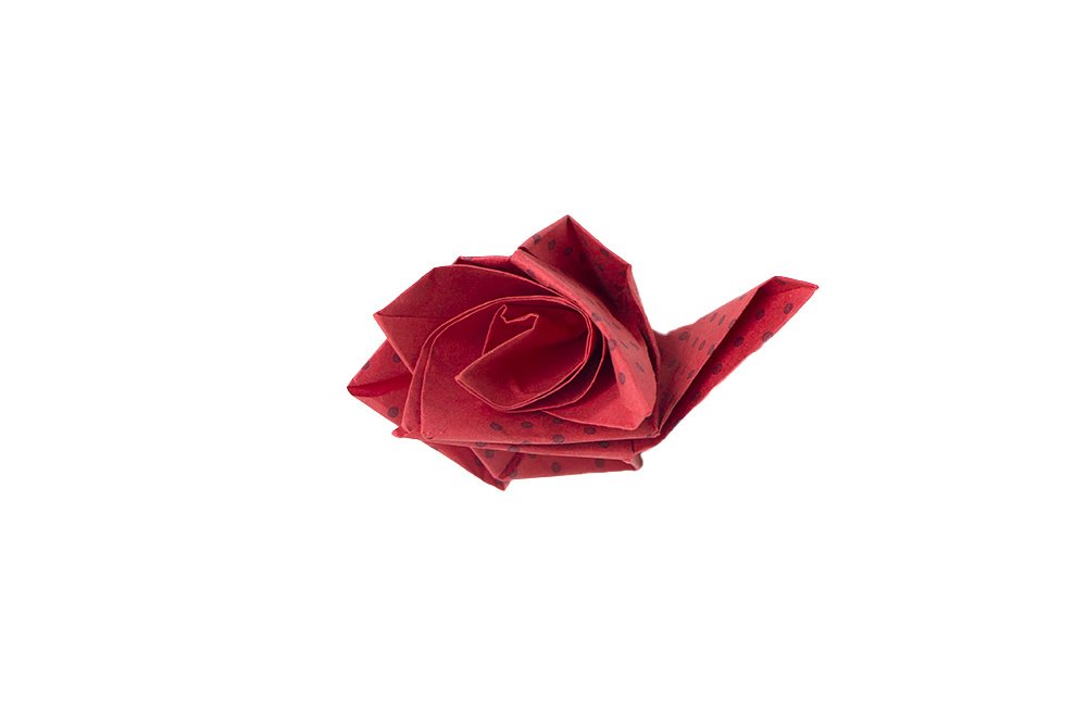 How to fold an Origami Rose - Step 22