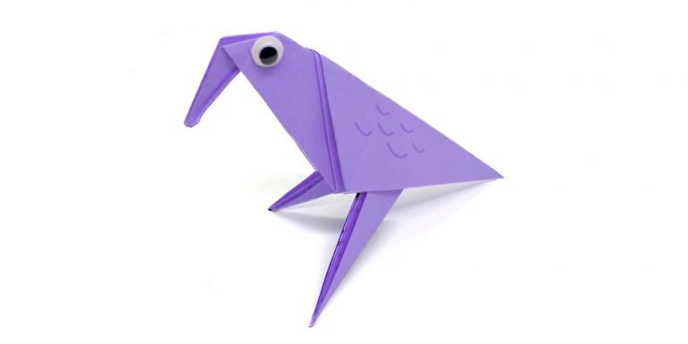 Spooky Origami Crow Instruction for Halloween