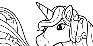 Barbie Unicorn Coloring Page - Thumbnail ver 1