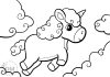 Fluffy Unicorn coloring page - thumbnail ver 1