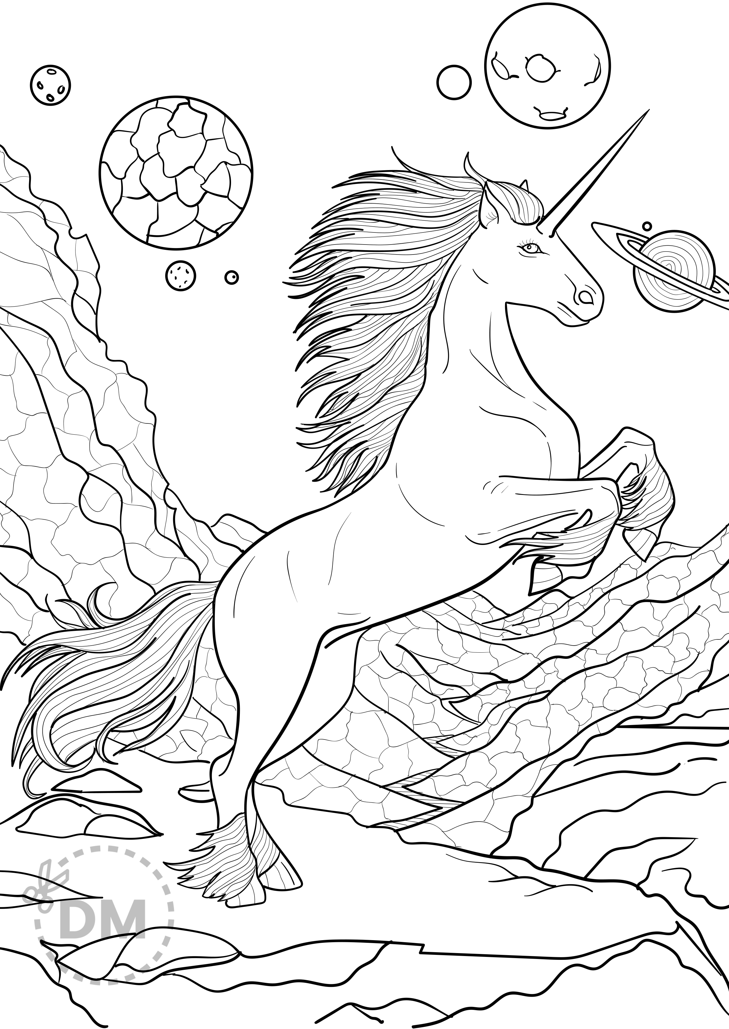 unicorns coloring pages for adults