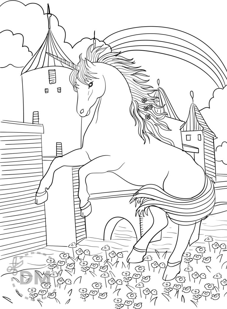 Adult Coloring Unicorn Page for Relaxing and Unwinding