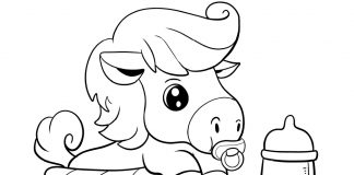 baby horse coloring page - thumbnail ver 1