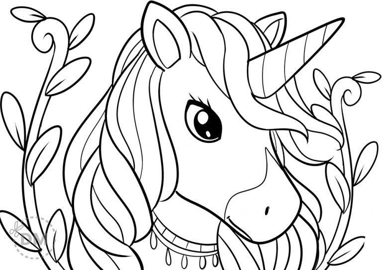 Beautiful Unicorn Coloring Page for Kids