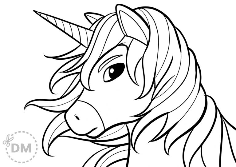 Cool Unicorn Coloring Page for Girls and Boys