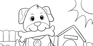 cute dog coloring page - thumbnail ver 1