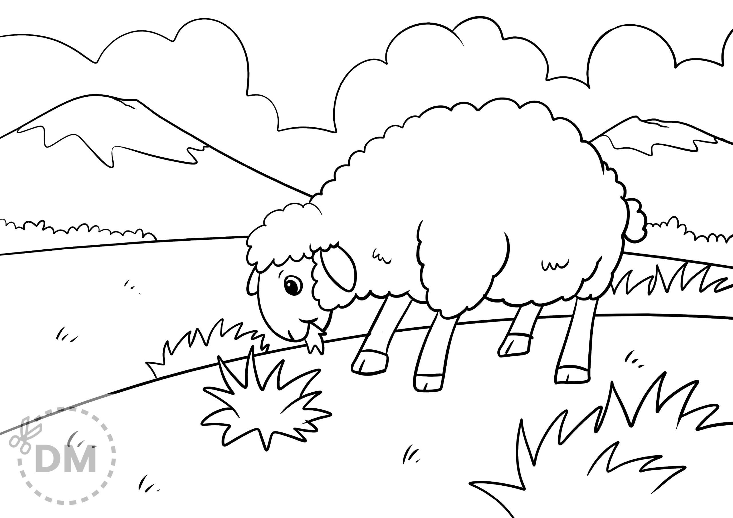 cute sheep coloring page - thumbnail ver 1