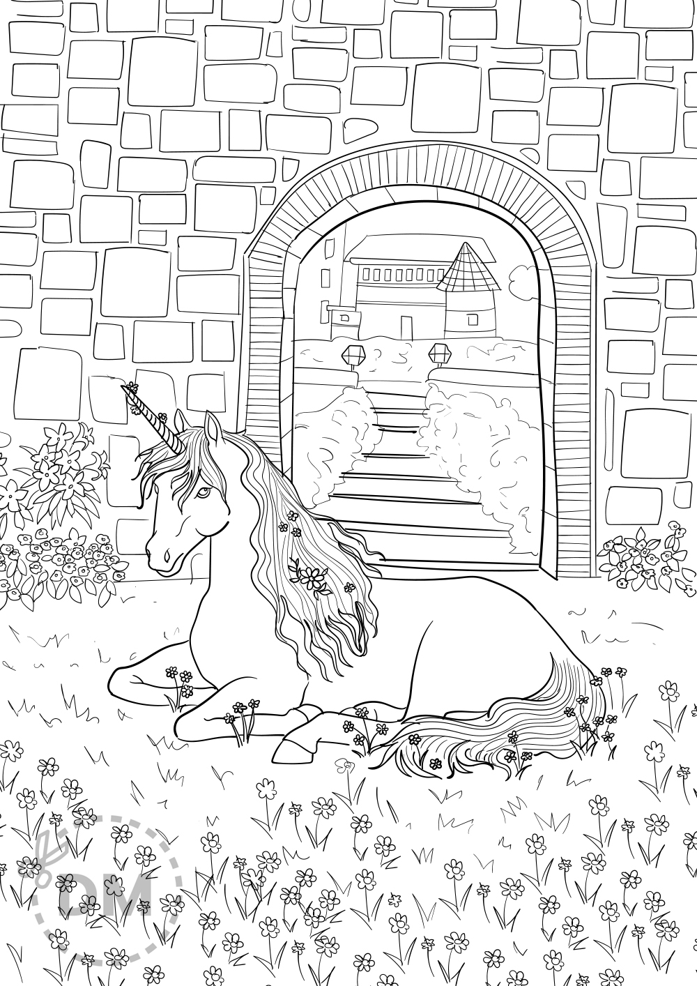 Unicorn Lol Doll Coloring Page for Girls - Rainbows and Star Theme