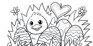 easter egg coloring pagemonkey in tree - thumbnail