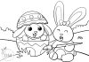 Easter Rabbits Painting an Egg – Coloring Page easter rabbits painting an egg -- thumbnail