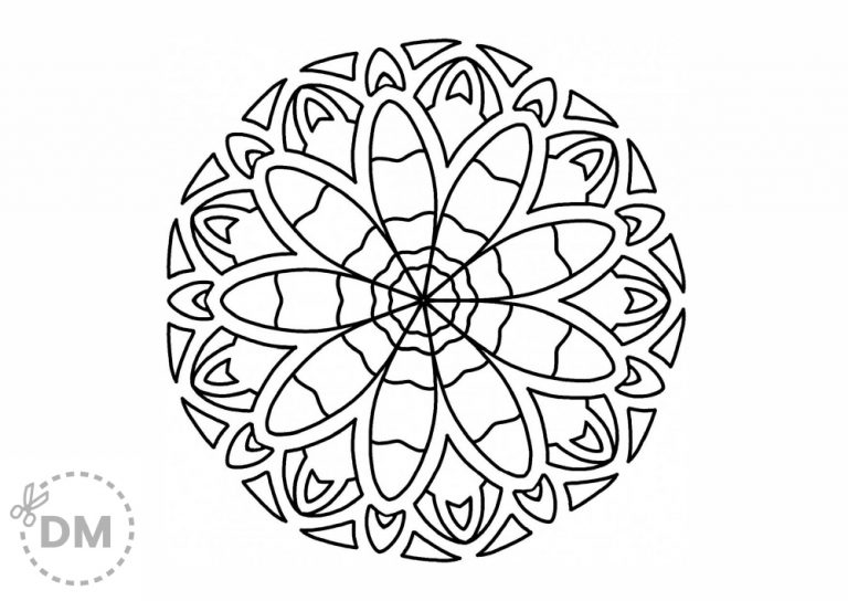 Easy Mandala Coloring Page for Kids and Adults