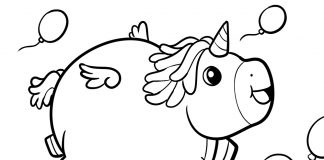 fat unicorn coloring page - thumbnail ver 1