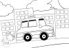 fire truck coloring pagemonkey in tree - thumbnail