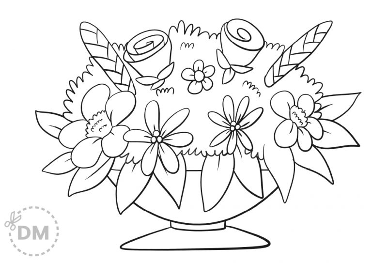 Printable Flower coloring page – Rose