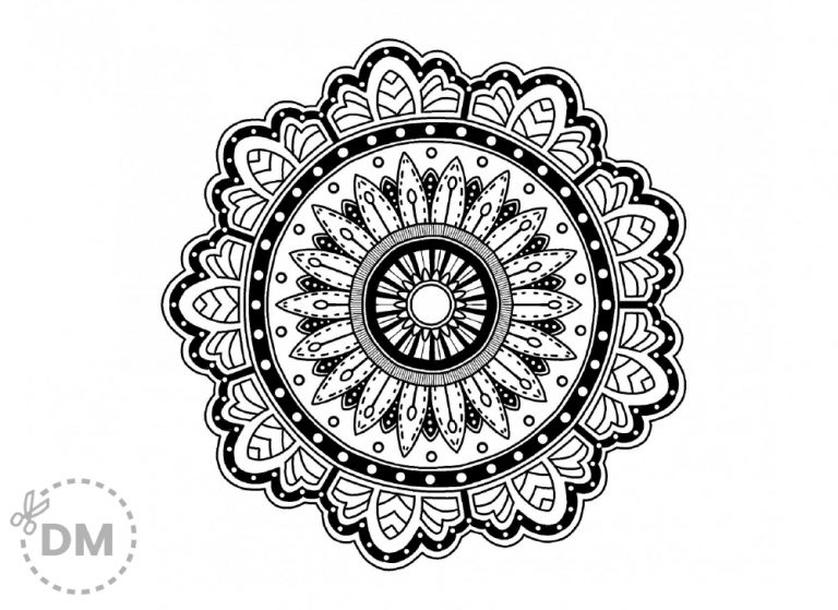 Advanced Flower Mandala Coloring Page