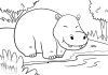 Hippo On A River – Printable Coloring Sheet hippo on river - coloring pagemonkey in tree - thumbnail