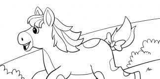 horse coloring page for kids- thumbnail