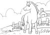 horse on farm coloring page- thumbnail
