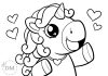 kawaii unicorn coloring page - thumbnail ver 1