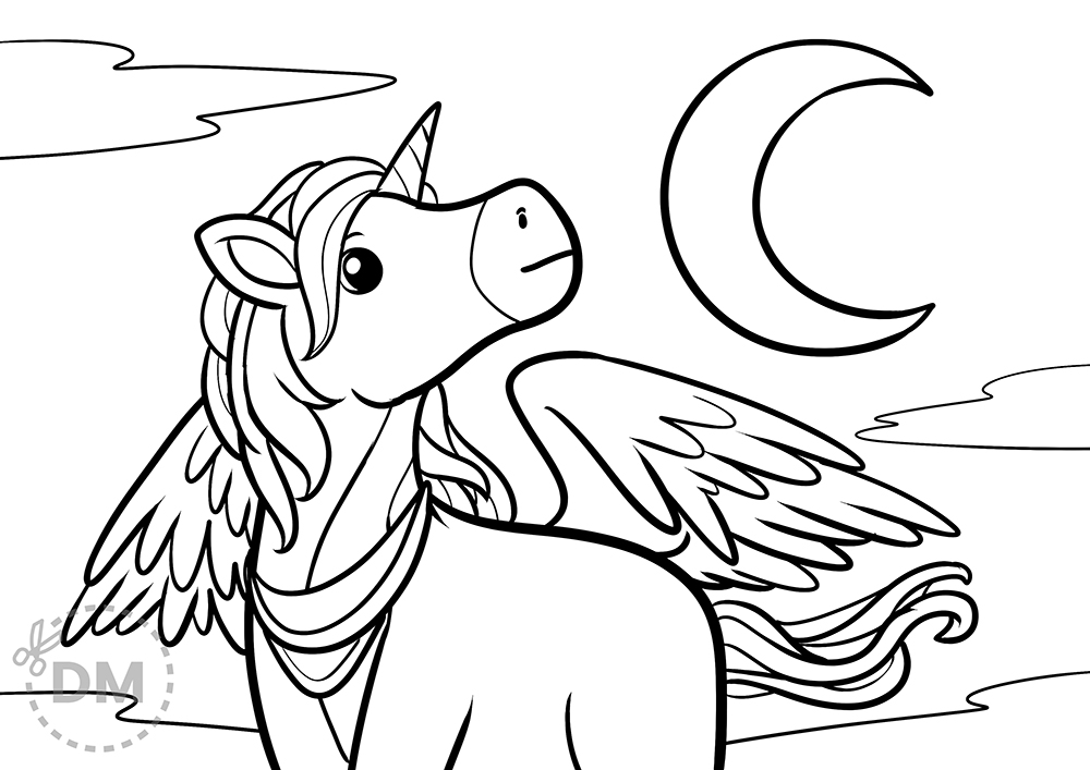 magical unicorn coloring pages - thumbnail ver 1