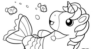 mermicorn coloring page - thumbnail ver 1