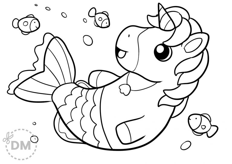 Mermicorn Coloring Page – Unicorn Mermaid