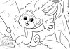 Monkey in a Tree Coloring Page monkey in tree - coloring page- thumbnail