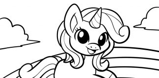 my little pony unicorn coloring page - thumbnail ver 1