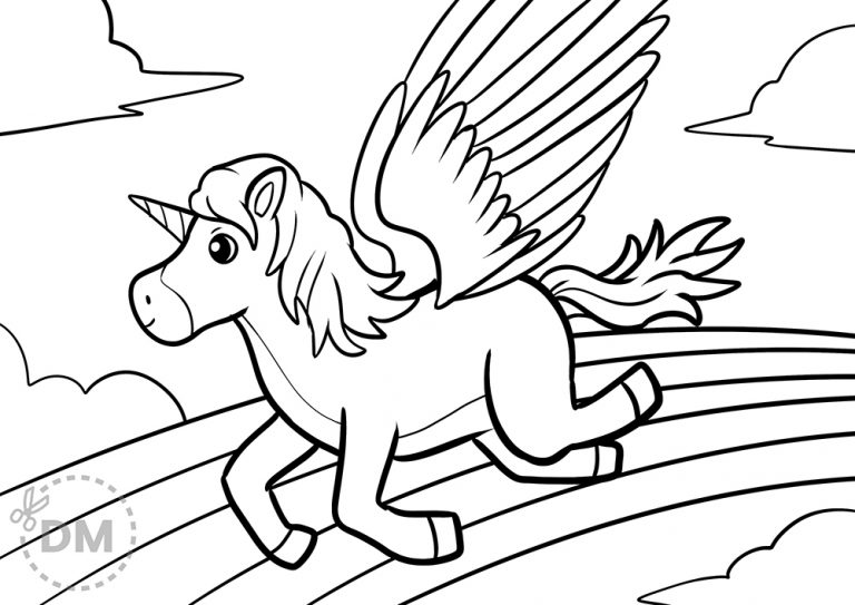 Pegacorn Coloring Page – Pegasus Unicorn