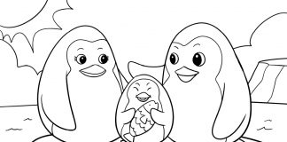 penguin coloring page- thumbnail