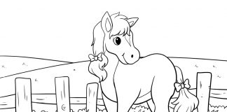 pony coloring page for kids- thumbnail