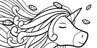 pretty unicorn coloring page - thumbnail ver 1