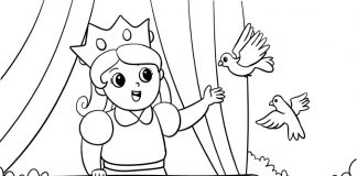 princess coloring sheet for kids- thumbnail
