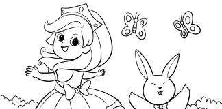 printable princess coloring page- thumbnail