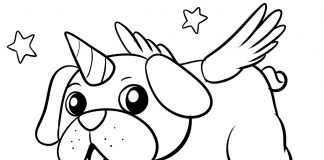 pugicorn coloring pages - thumbnail ver 1
