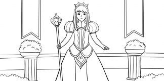 queen coloring page