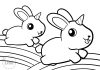 rabbit and unicorn coloring page - thumbnail ver 1