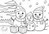 snowman coloring page - thumbnail