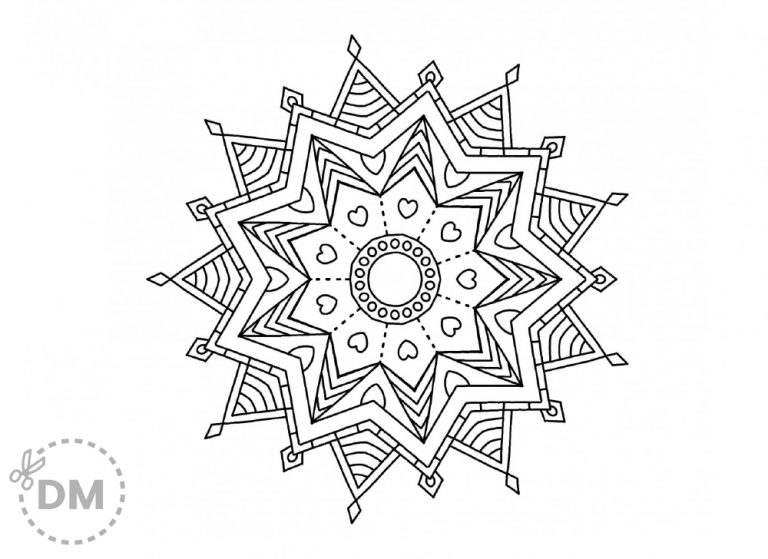 Therapeutic mandala coloring page